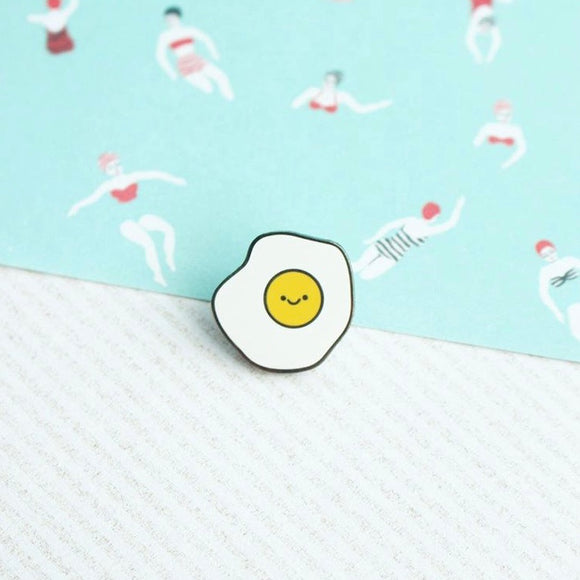 happy egg enamel pin