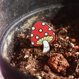 millie the mushroom enamel pin