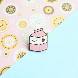 happy milk enamel pin