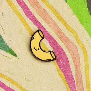 happy macaroni enamel pin