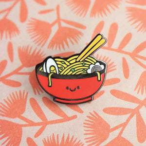 happy ramen enamel pin