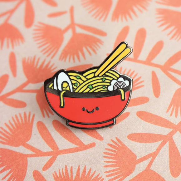 happy ramen enamel pin